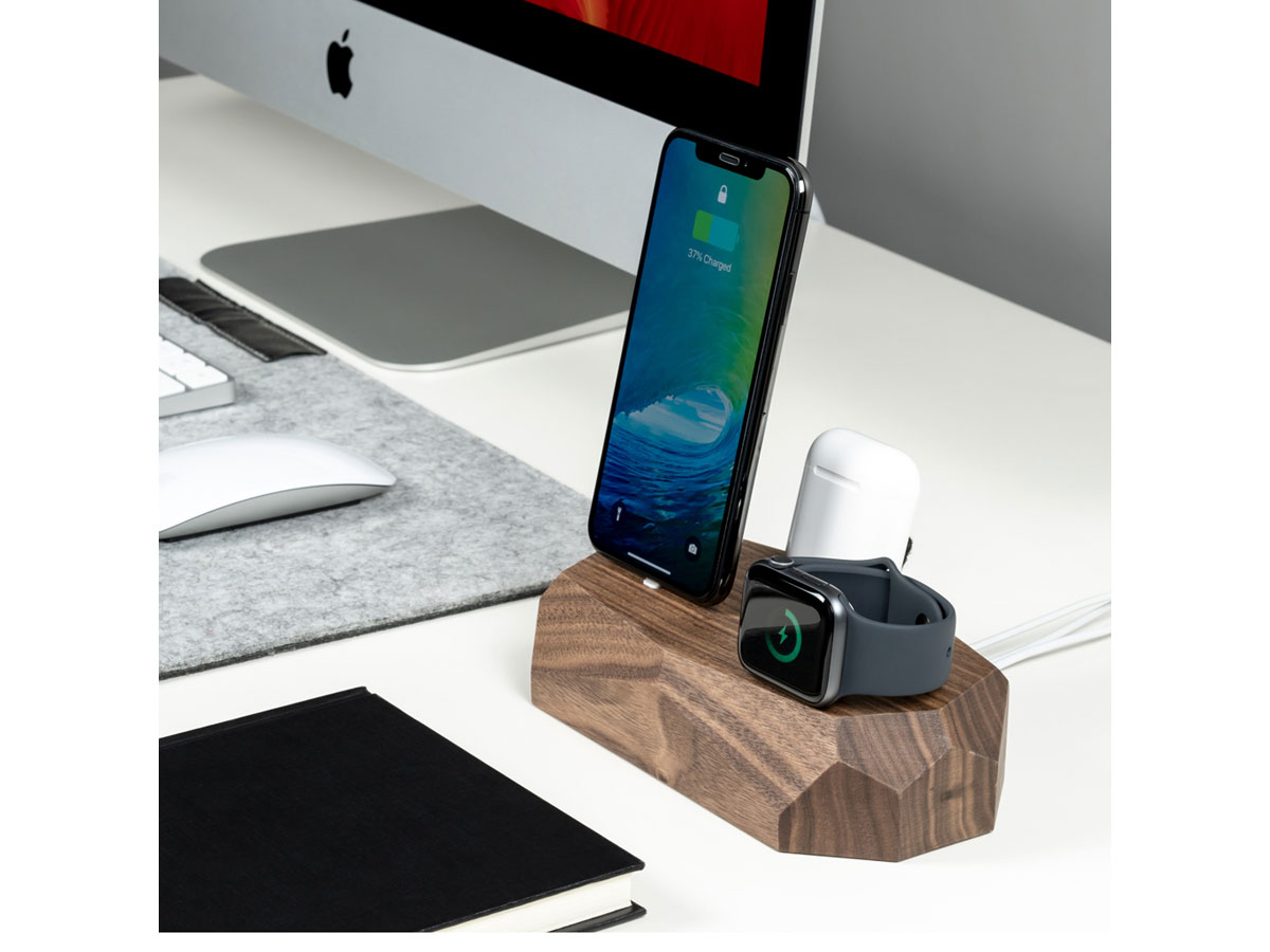 Oakywood Triple Dock Walnut - Houten Lightning/Watch Dock