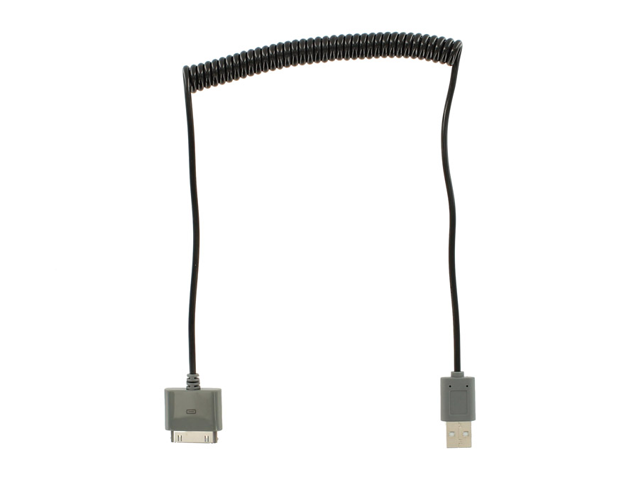 Gekrulde Dockconnector USB kabel voor iPad, iPhone en iPod