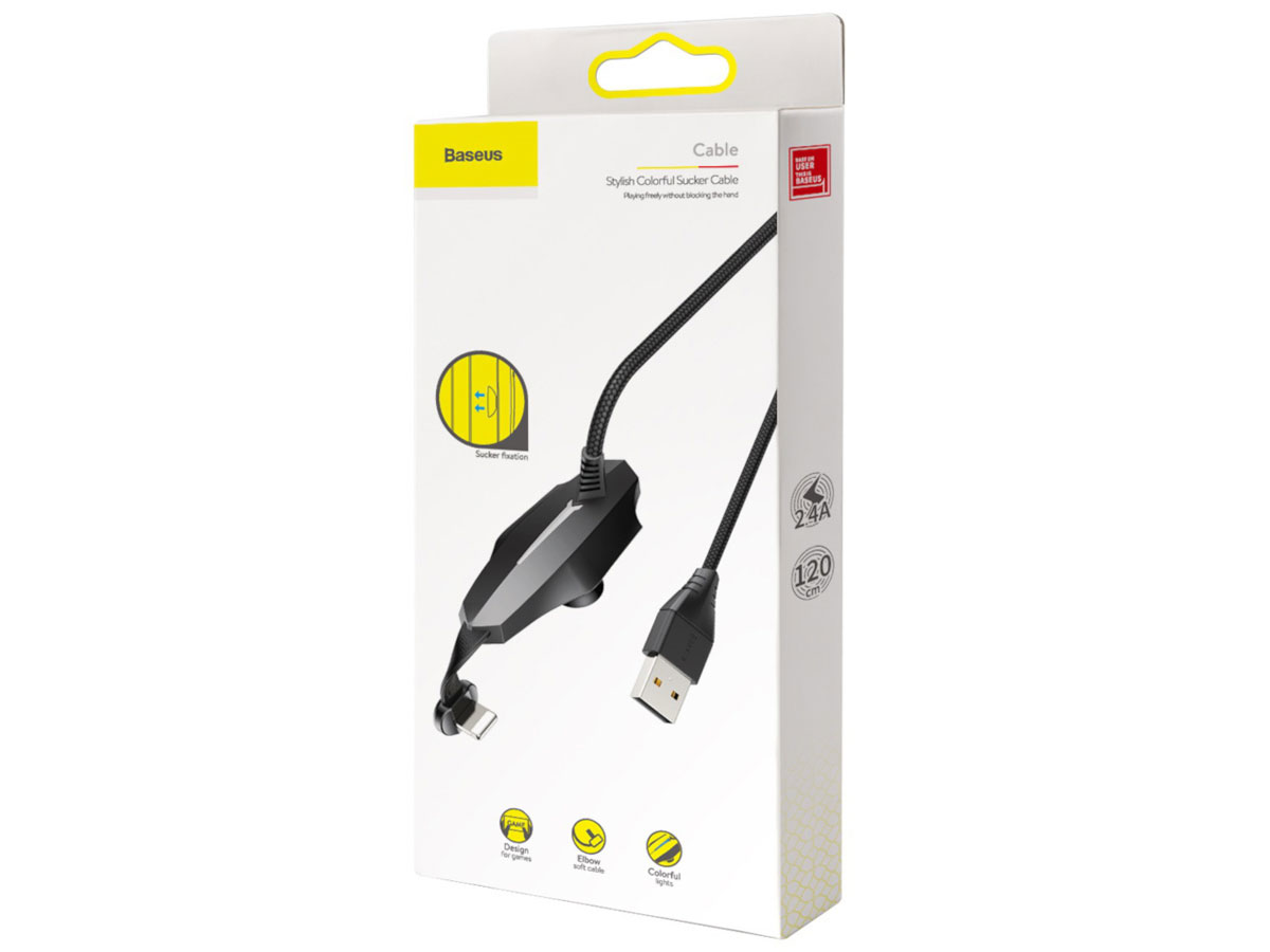 Baseus Gaming Lightning USB Kabel - Laadt Tijdens Gamen (120cm)