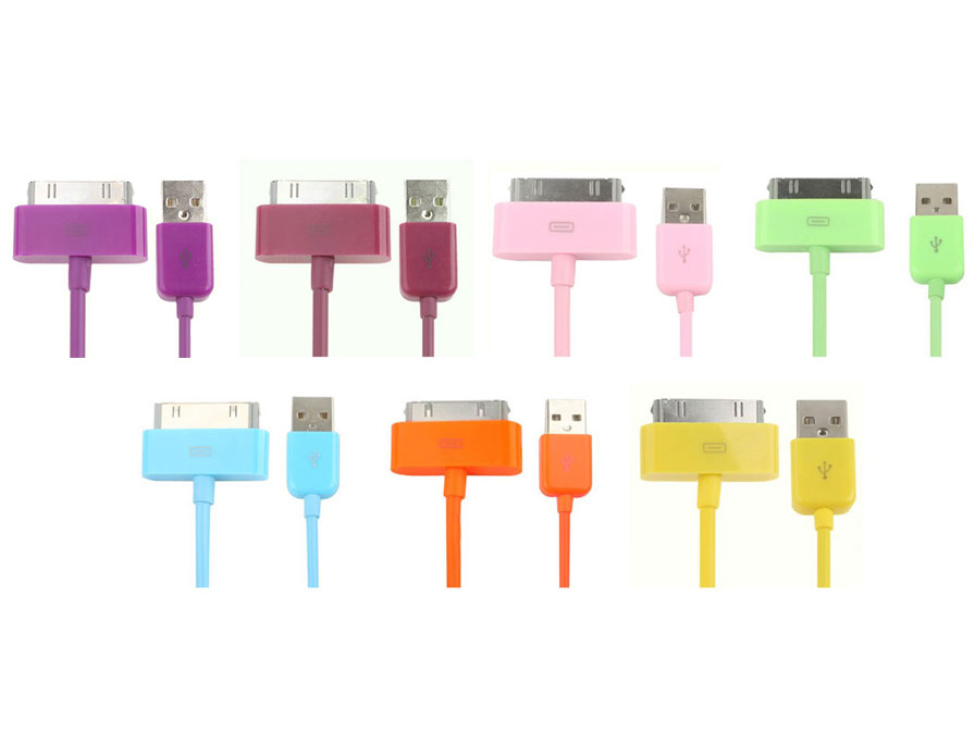 Color Series Dockconnector USB Kabel voor iPod, iPhone en iPad