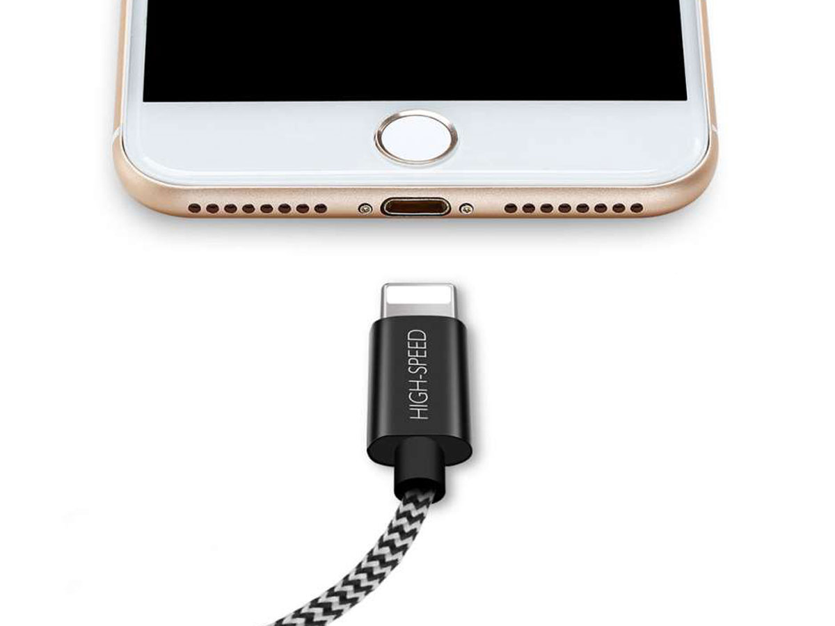 Lightning USB Kabel Extra Lang 300cm - Nylon Geweven
