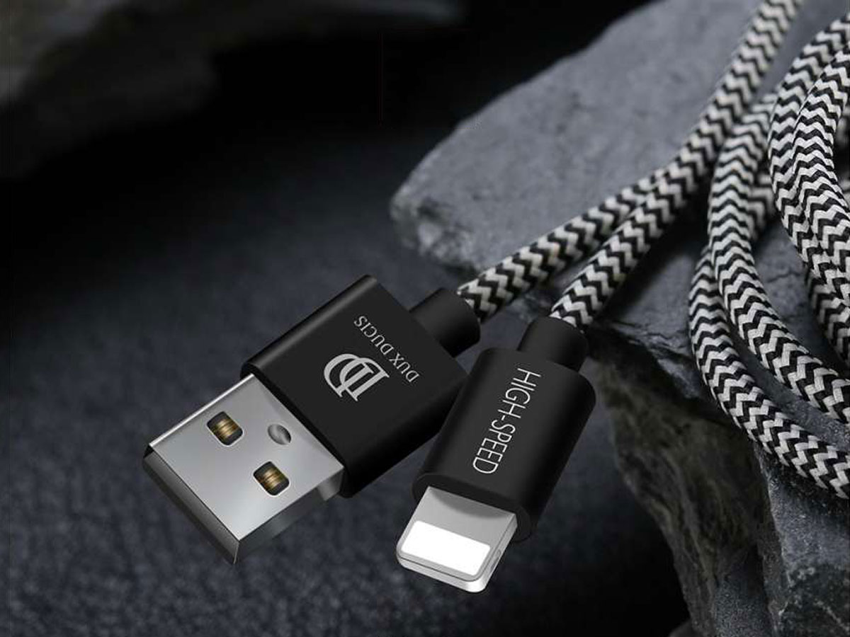 Lightning USB Kabel Lang 200cm - Nylon Geweven