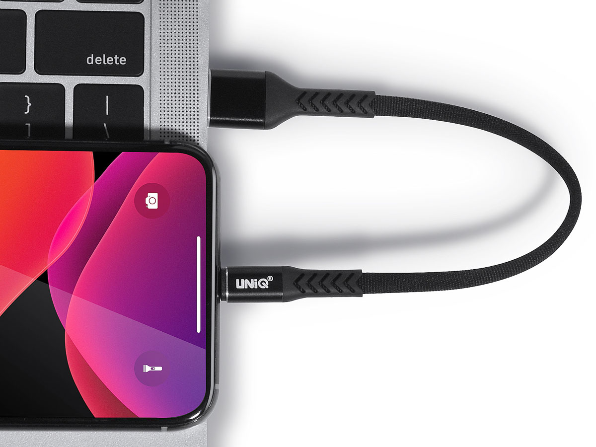 Lightning USB Kabel Kort 20cm - Nylon Geweven