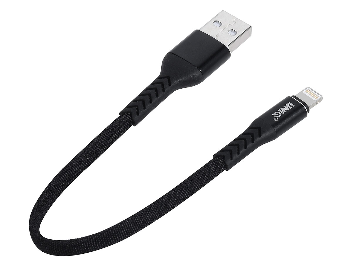 Lightning USB Kabel Kort 20cm - Nylon Geweven