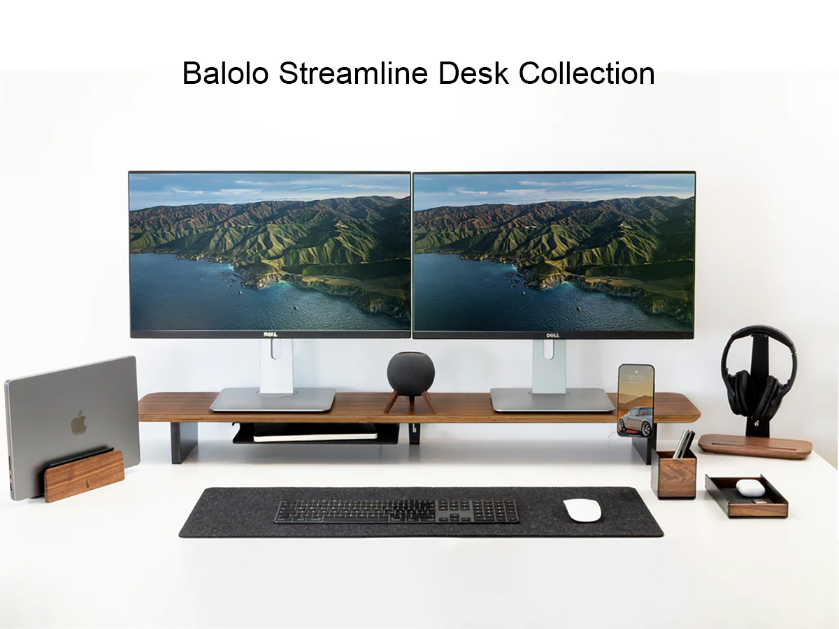 Balolo Laptop Dock Walnut - Verticale Laptop Standaard Hout