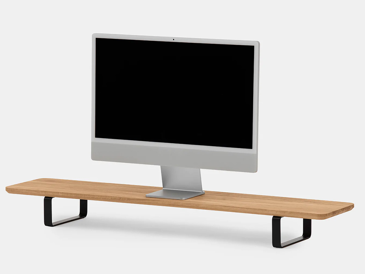Oakywood Desk Shelf Oak/Black - Dual Monitor Stand Beelschermverhoger