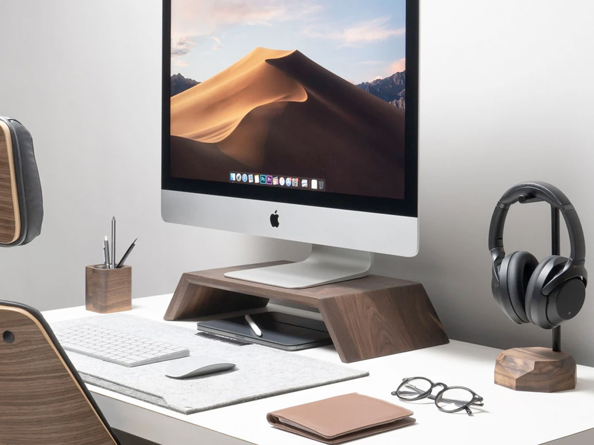 Oakywood Monitor Stand Walnut - Houten iMac Beeldschermverhoger