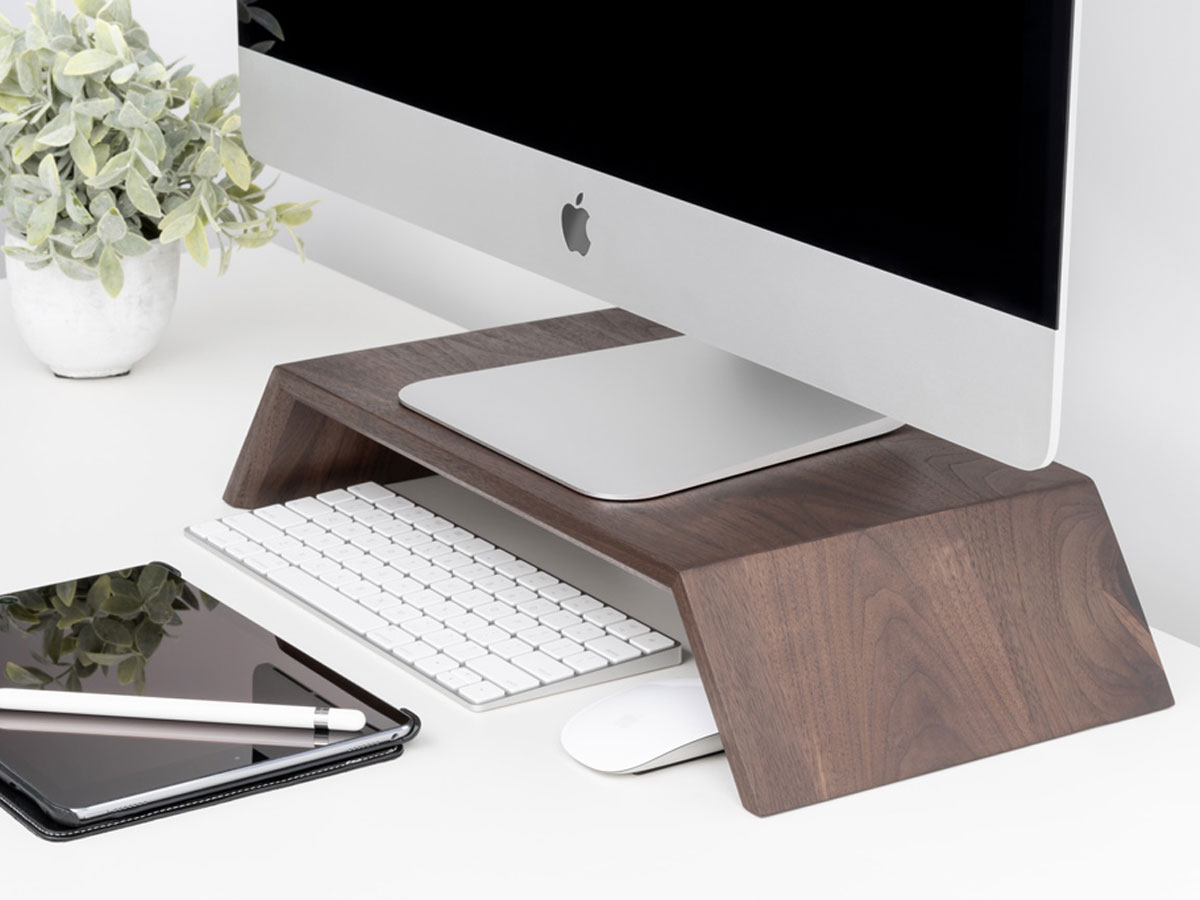 Oakywood Monitor Stand Walnut - Houten iMac Beeldschermverhoger