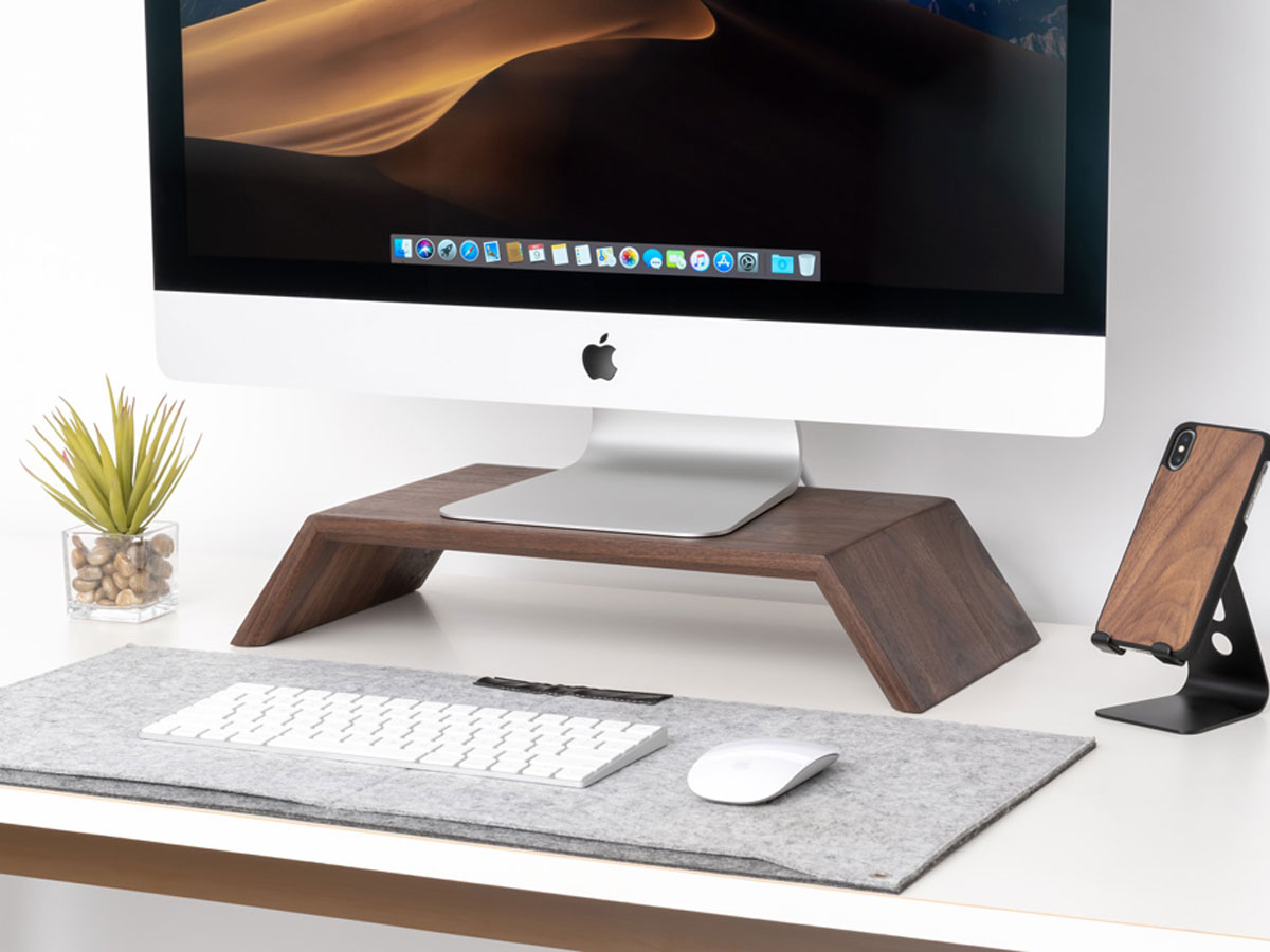 Oakywood Monitor Stand Walnut - Houten iMac Beeldschermverhoger