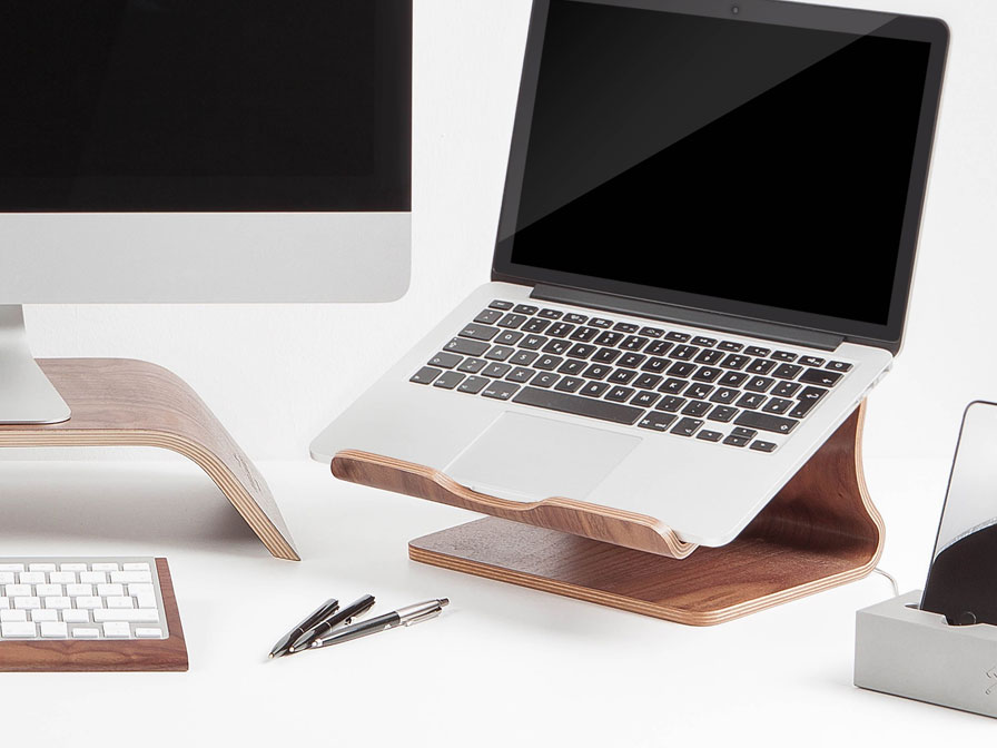 Samdi Houten MacBook Stand Laptopstandaard - Walnoot