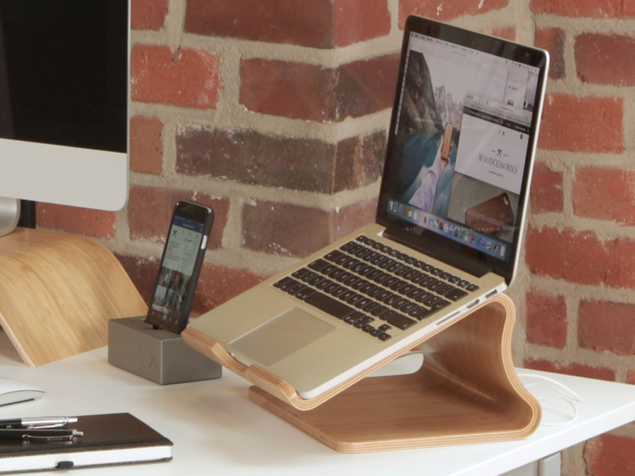 Woodcessories EcoLift Bamboo Houten Macbook Stand