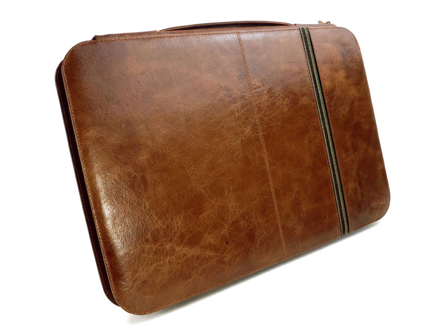 Alston Craig Vintage Leather Briefcase - voor MacBook Air / Pro Retina