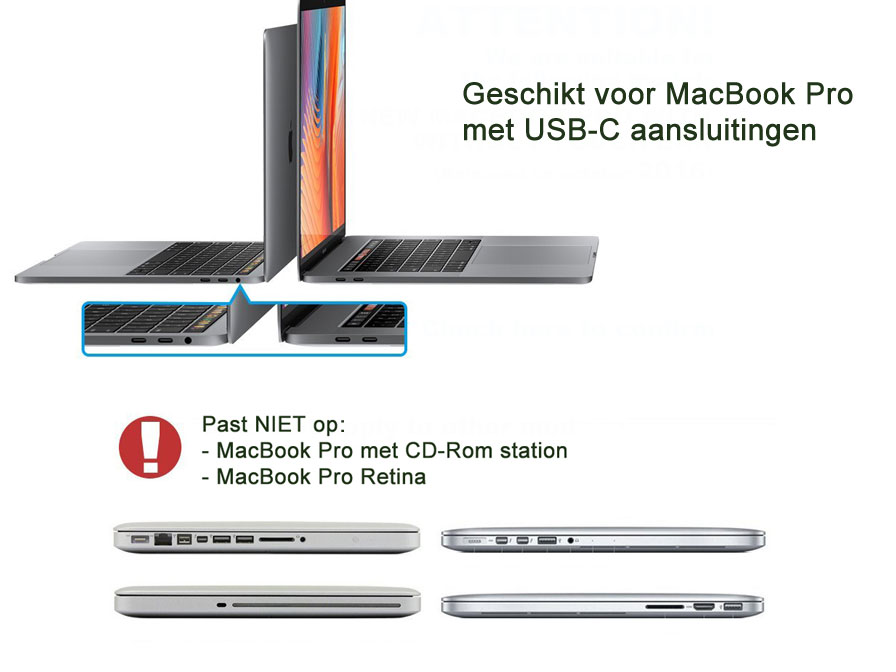 MacBook Pro 13 inch (USB-C) Hoesje Case Cover - Wit Marmer