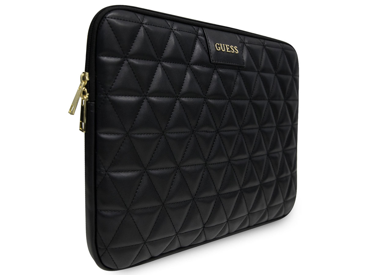 Guess Quilted Laptop Sleeve Zwart - 13 inch MacBook Hoes