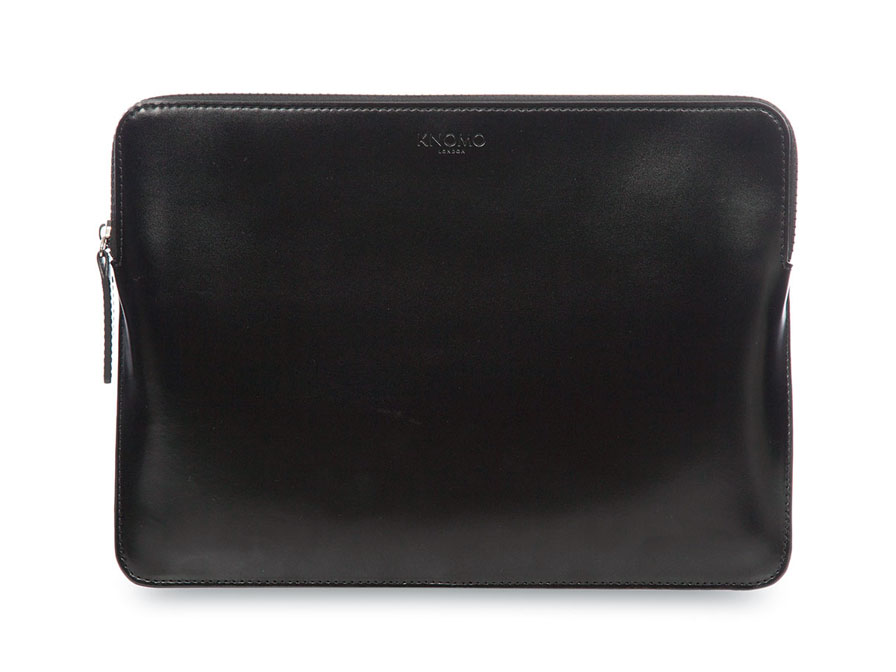 Knomo Leather Sleeve Black - MacBook 12 inch Hoes