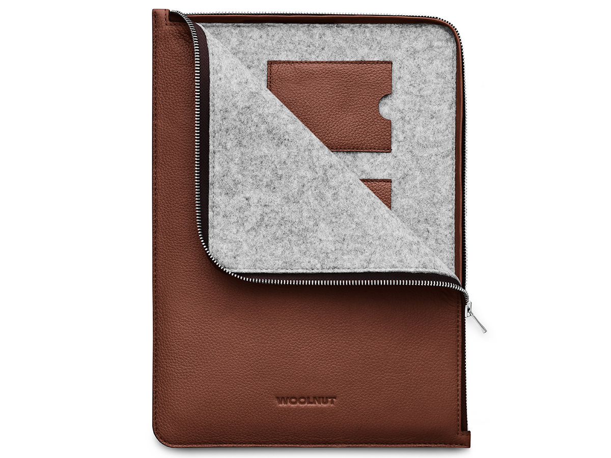 Woolnut Leather Folio Cognac - MacBook Pro 14