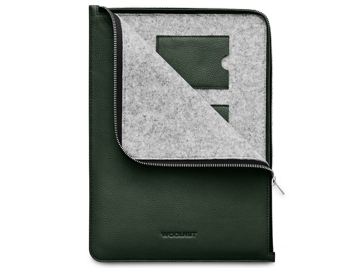 Woolnut Leather Folio Groen - MacBook Pro 14