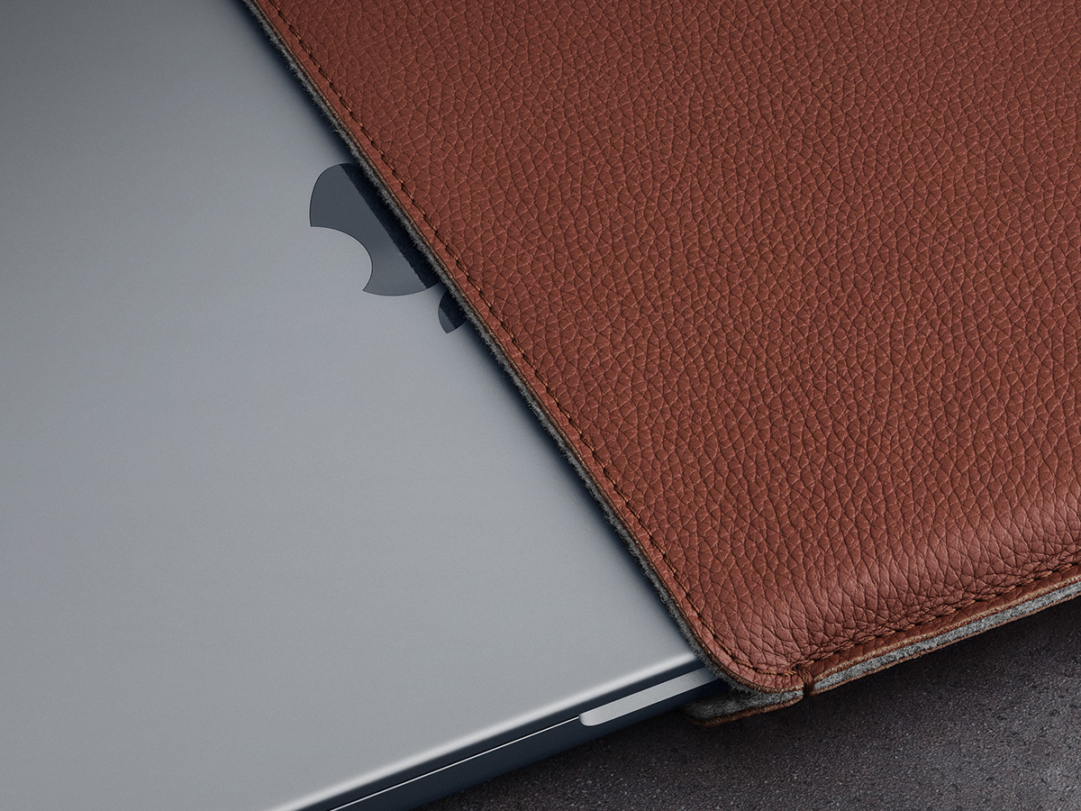 Woolnut Leather Sleeve Cognac - MacBook Air 15