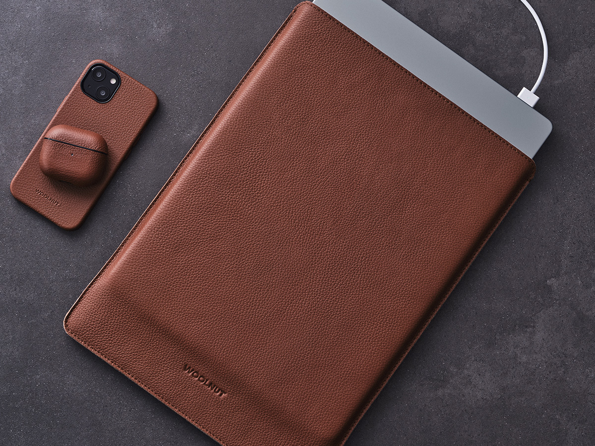 Woolnut Leather Sleeve Cognac - MacBook Air 15