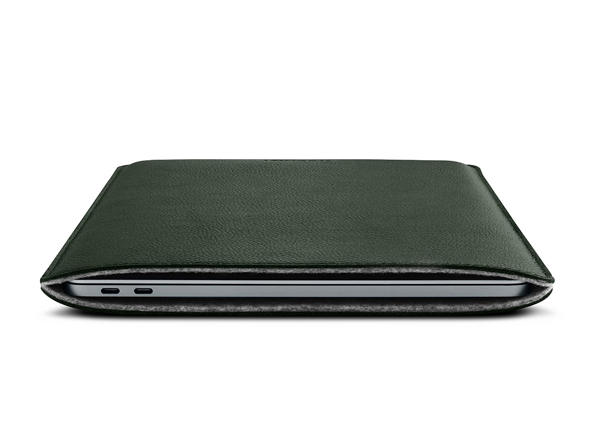 Woolnut Leather Sleeve Groen - MacBook Air/Pro 13
