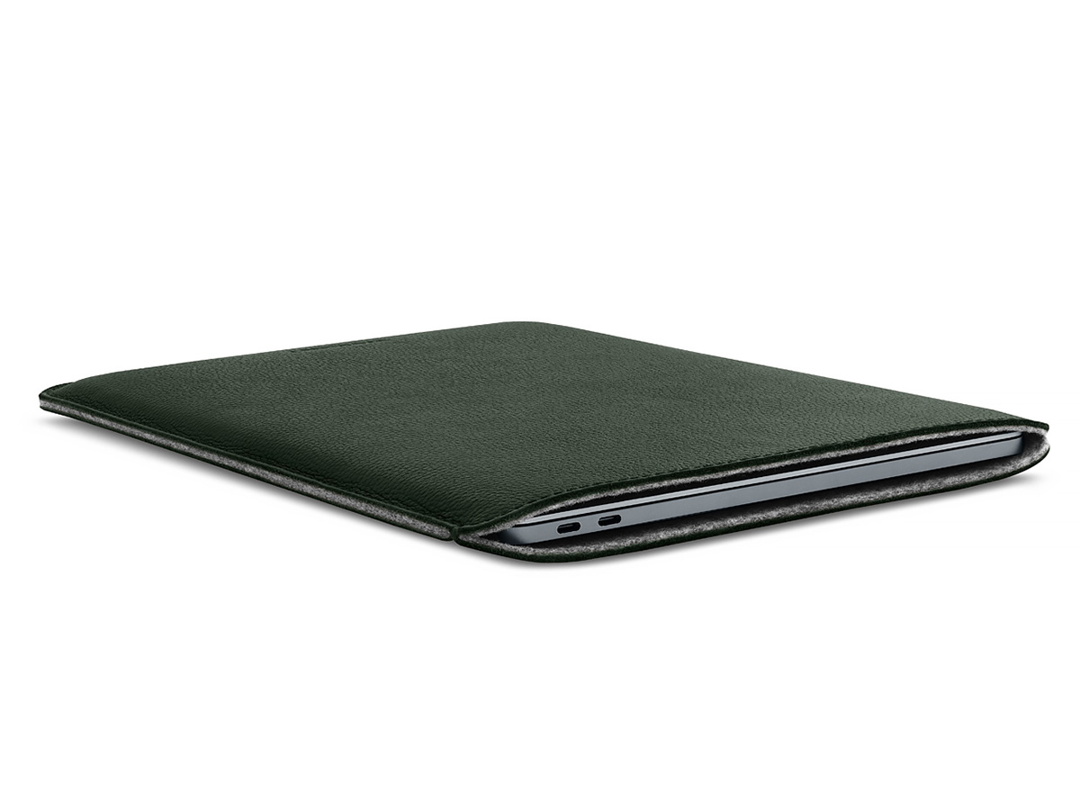 Woolnut Leather Sleeve Groen - MacBook Air/Pro 13