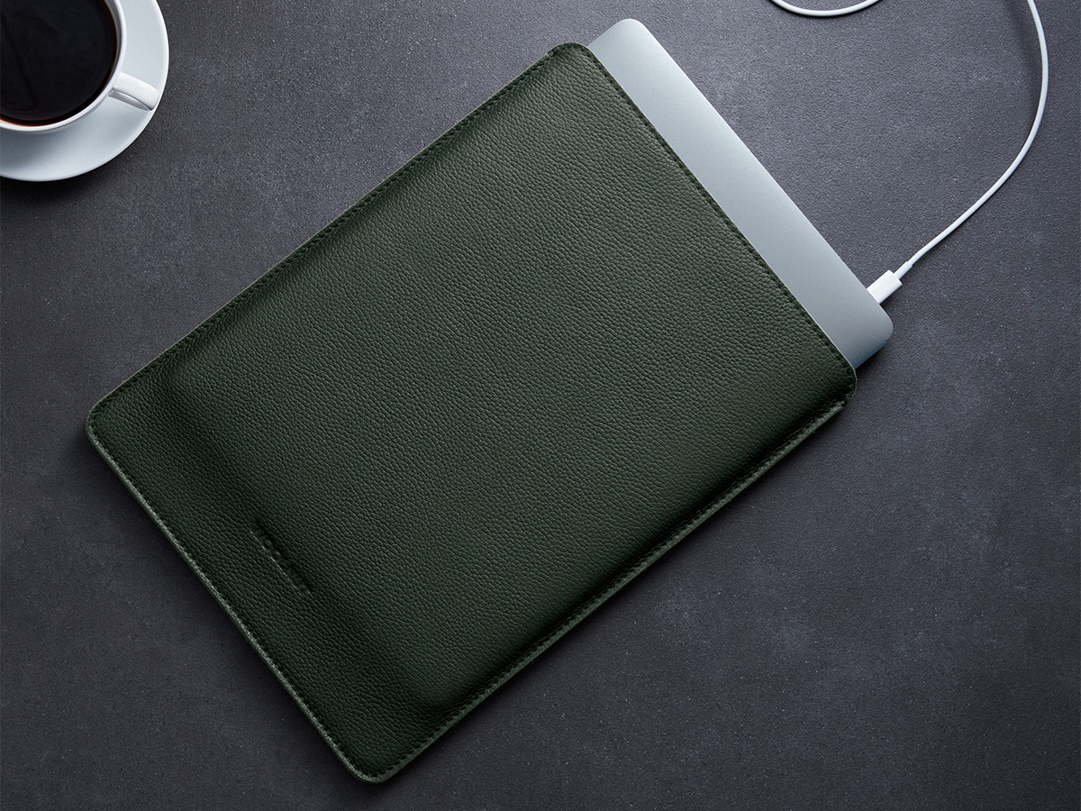 Woolnut Leather Sleeve Groen - MacBook Air/Pro 13