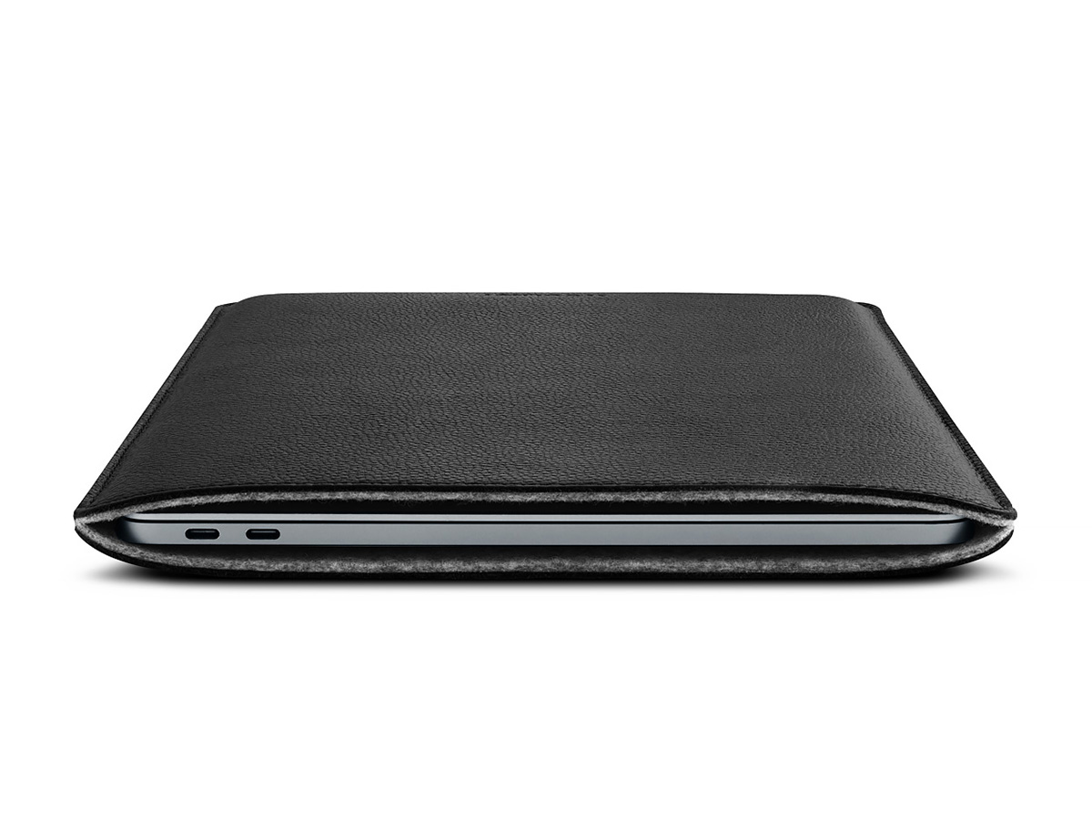 Woolnut Leather Sleeve Zwart - MacBook Air/Pro 13