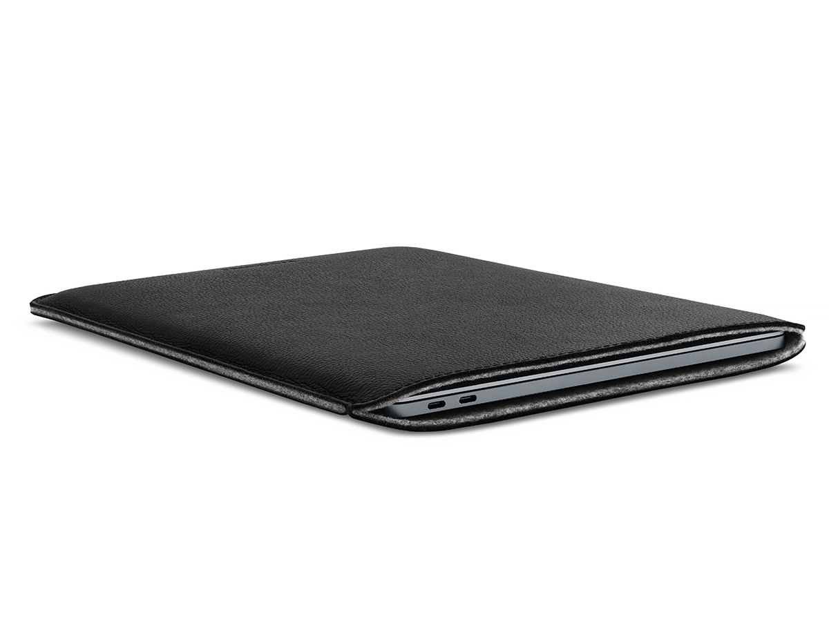 Woolnut Leather Sleeve Zwart - MacBook Air/Pro 13