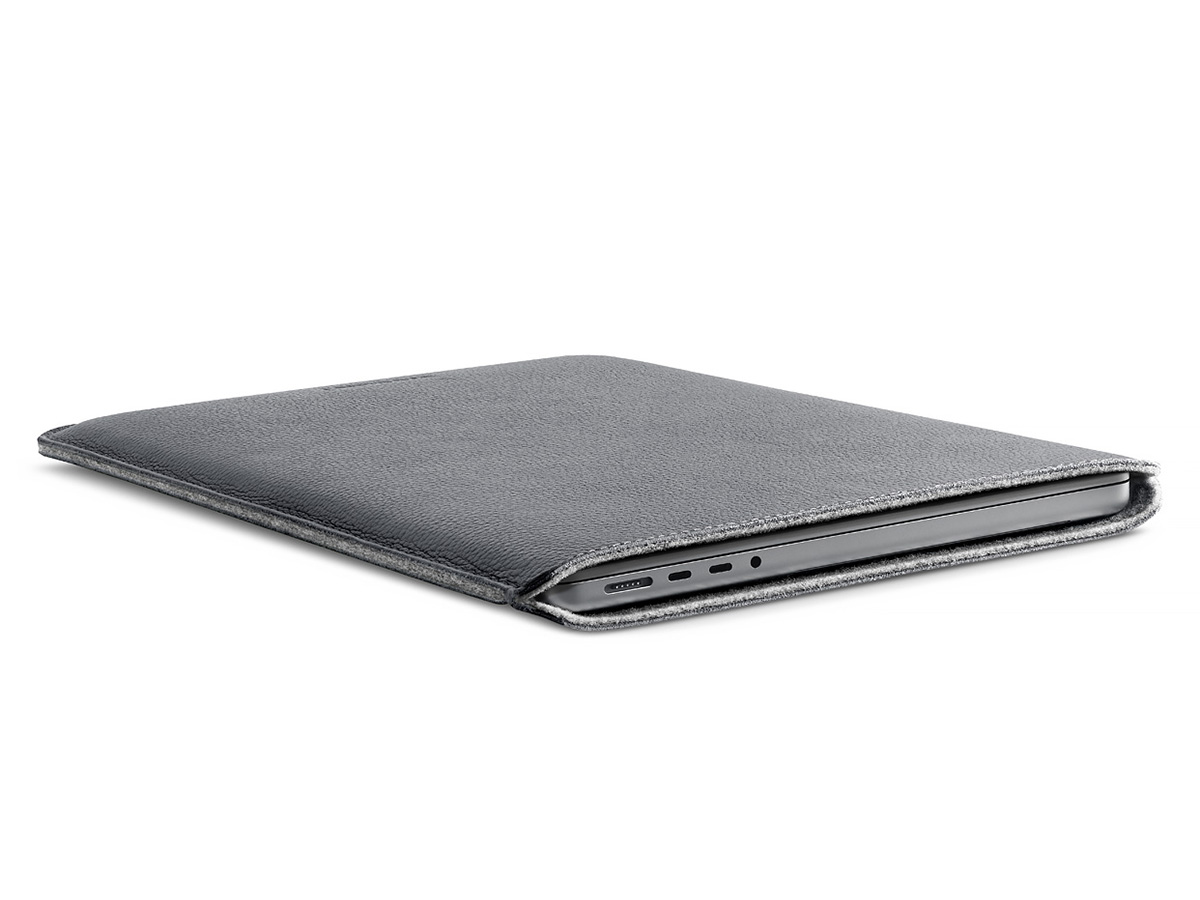 Woolnut Leather Sleeve Grijs - MacBook Pro 14