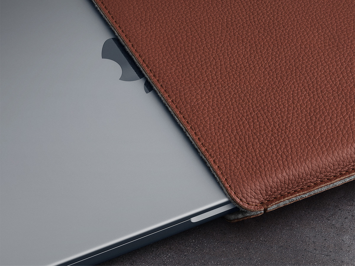 Woolnut Leather Sleeve Cognac - MacBook Pro 14