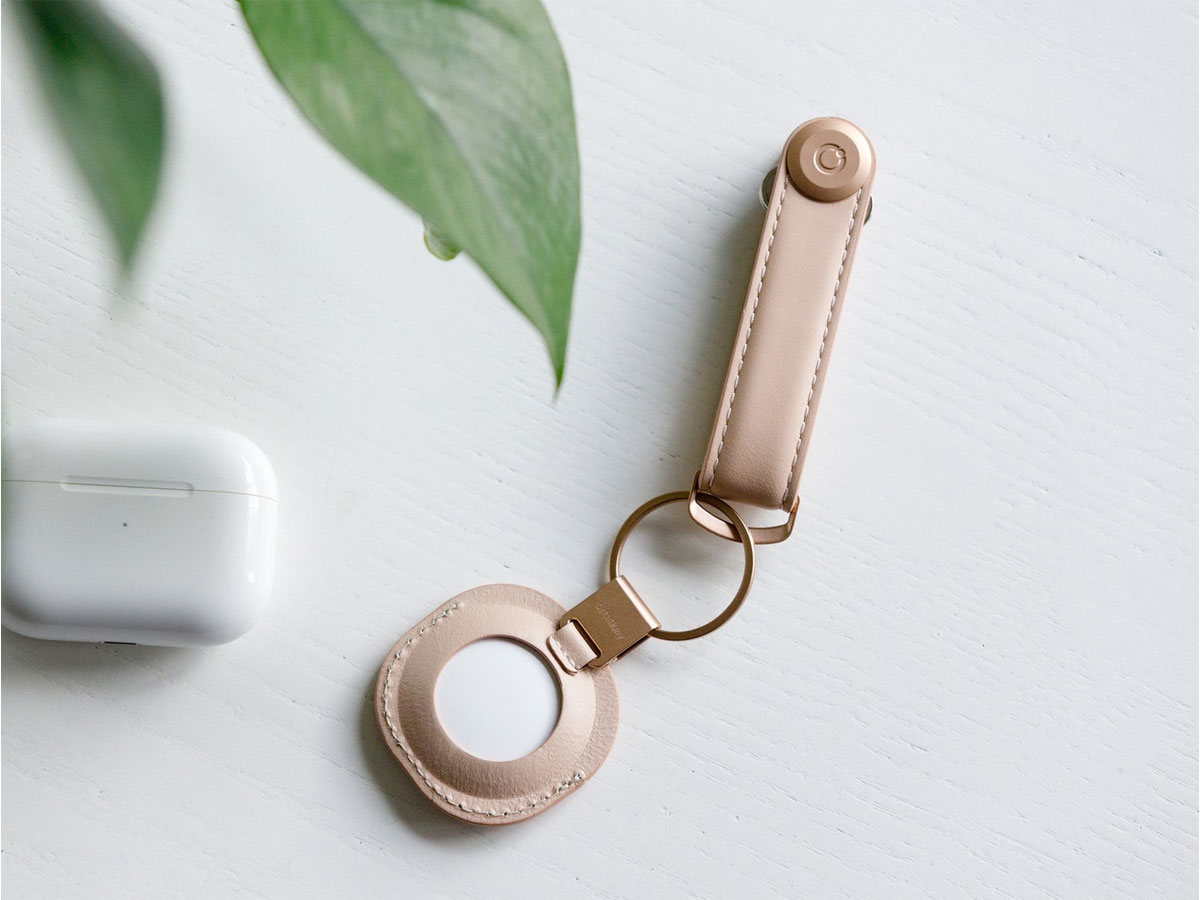 Orbitkey Leather Holder AirTag Keyring Sleutelring - Blush