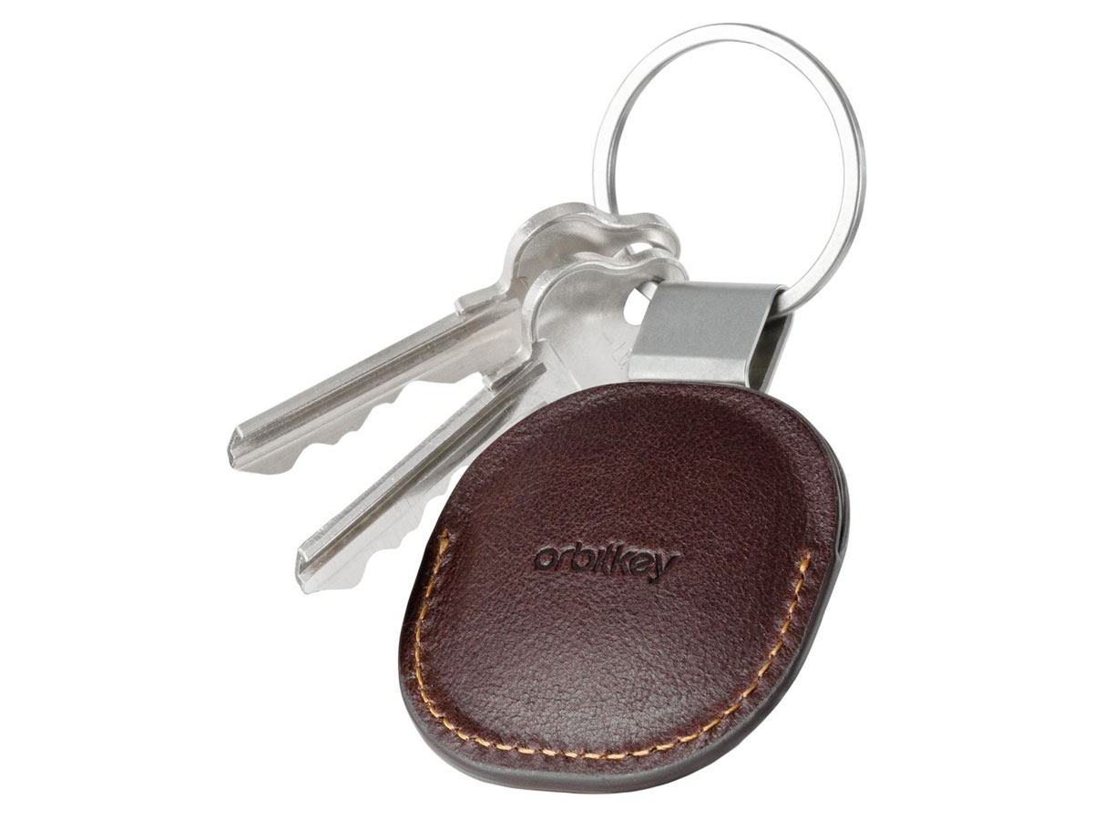 Orbitkey Leather Holder AirTag Keyring Sleutelring - Espresso