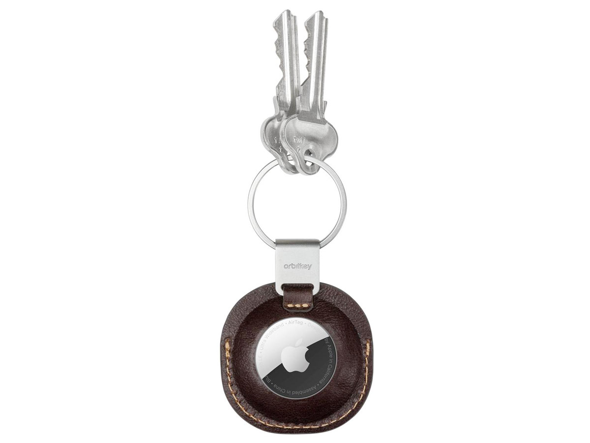 Orbitkey Leather Holder AirTag Keyring Sleutelring - Espresso