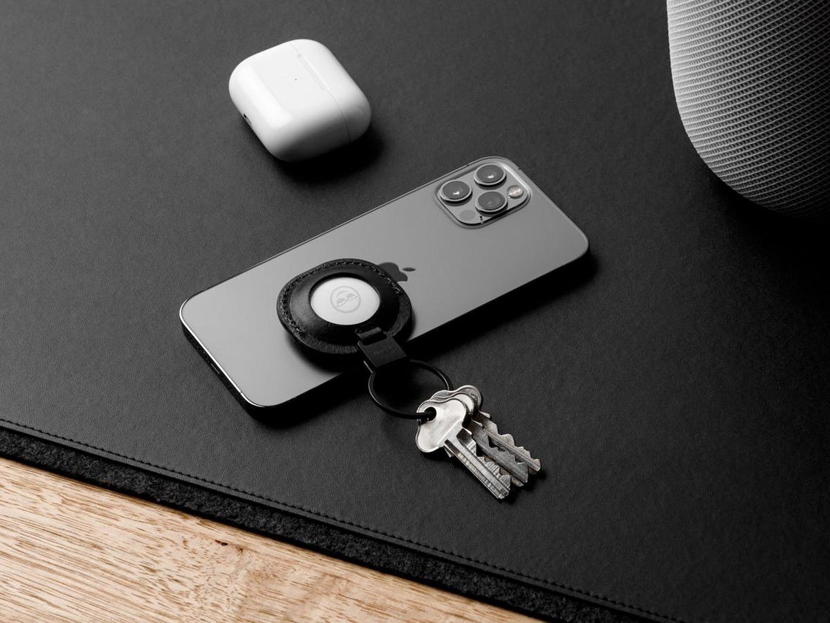 Orbitkey Leather Holder AirTag Keyring Sleutelring - Espresso