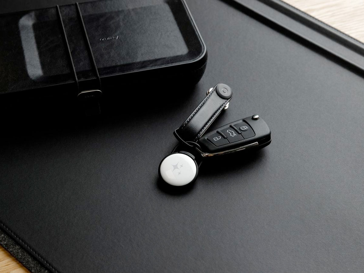 Orbitkey Slim Case AirTag Keyring Sleutelring - Granite