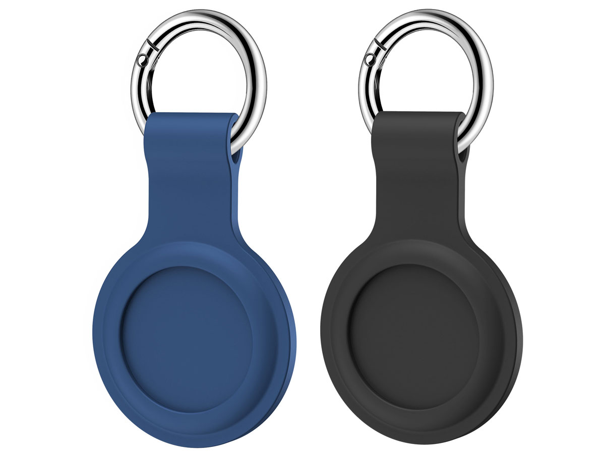 Sdesign 2-pack Silicone Case Hoesje voor AirTag (Zwart/Blauw)