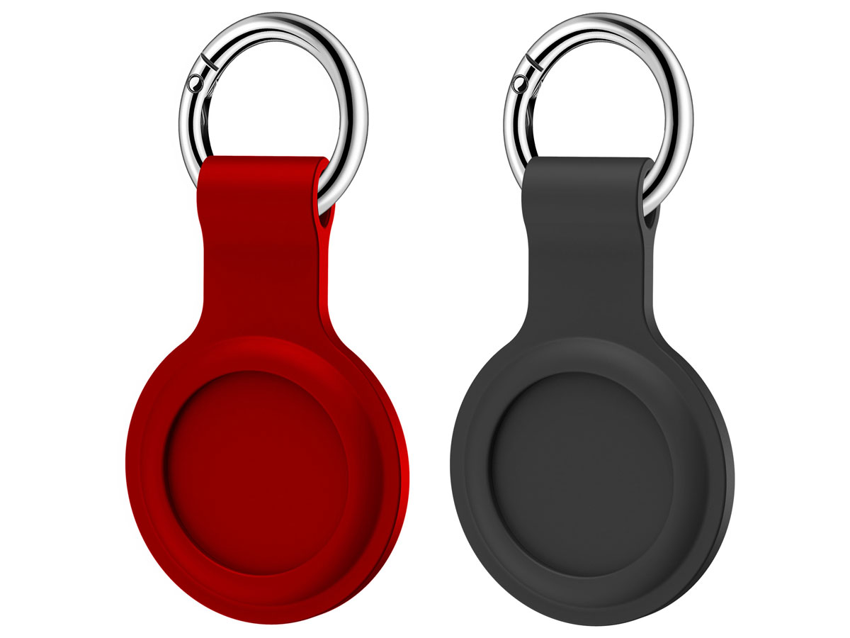 Sdesign 2-pack Silicone Case Hoesje voor AirTag (Zwart/Rood)