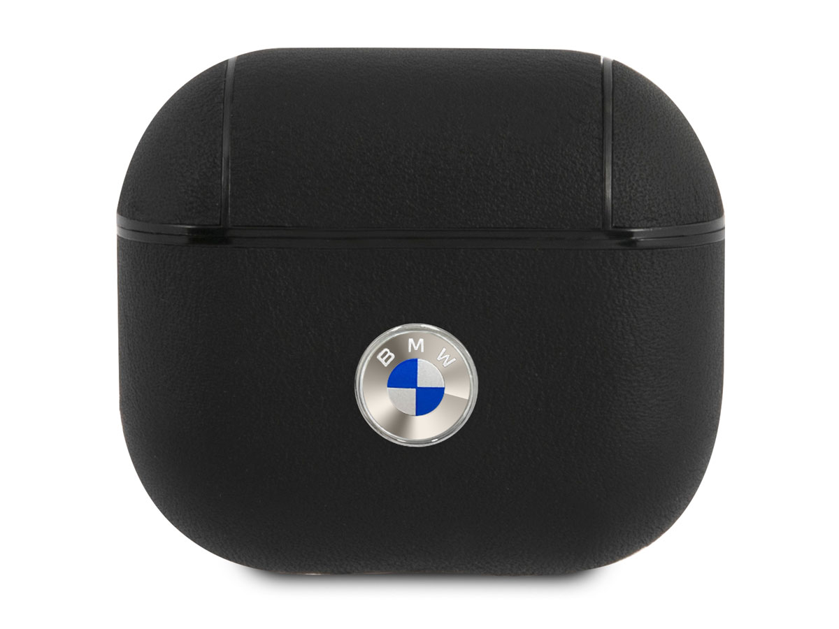 BMW Signature Leather Case Zwart - AirPods 3 Case Hoesje