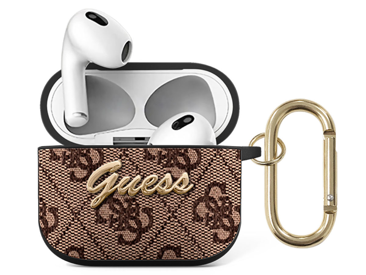 Guess 4G Monogram Ring Case Bruin - AirPods 3 Case Hoesje