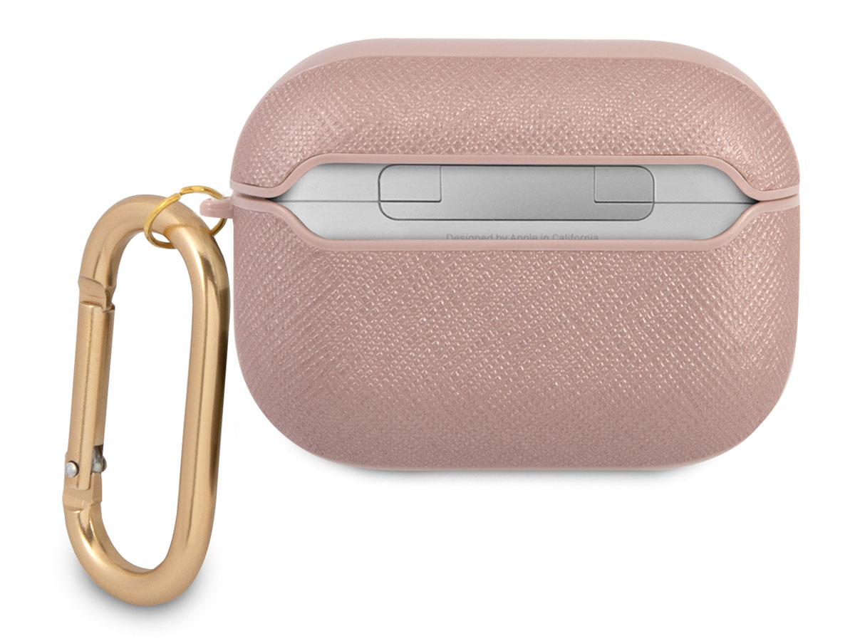 Guess Saffiano Ring Case Roze - AirPods 3 Case Hoesje