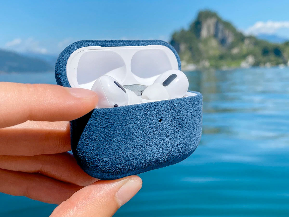 Alcanside Alcantara Case Blauw - AirPods Pro 1/2 Hoesje