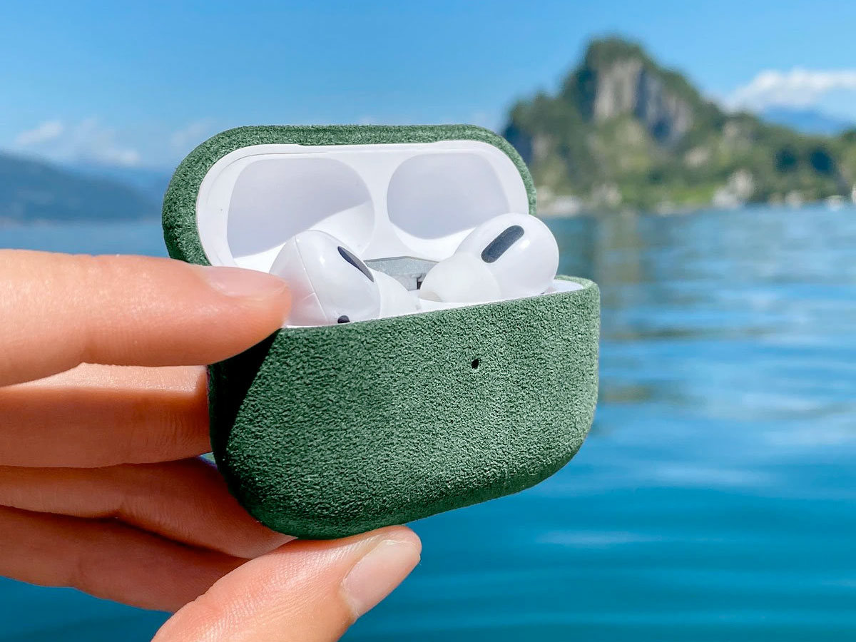 Alcanside Alcantara Case Groen - AirPods Pro 2nd Gen Hoesje