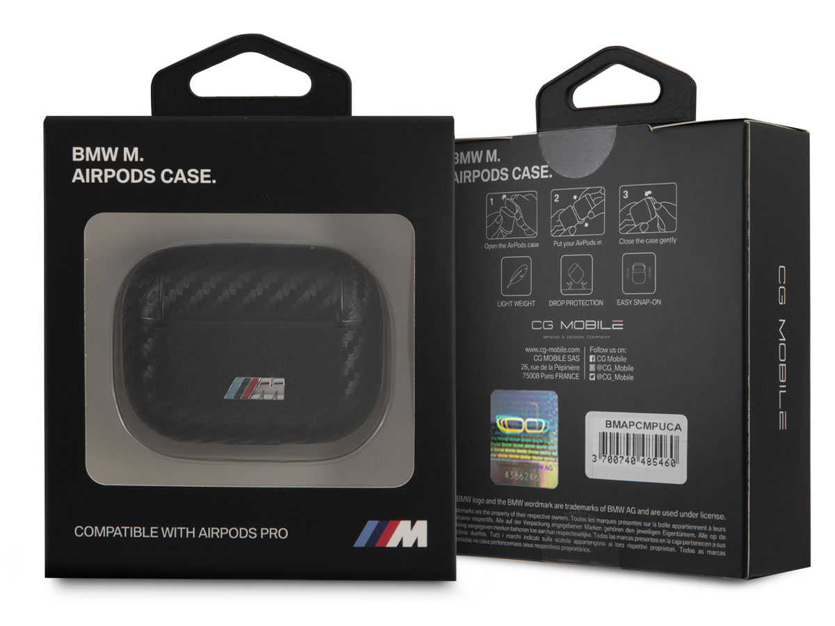 BMW M Carbon Case Zwart - AirPods Pro 2nd Gen Case Hoesje