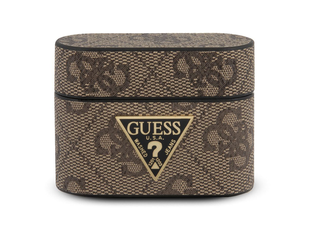 Guess 4G Monogram Case Bruin - AirPods Pro Case Hoesje