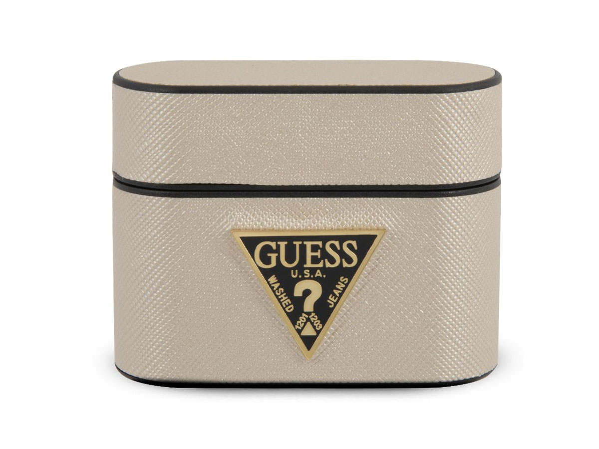 Guess Saffiano Case Beige - AirPods Pro Case Hoesje