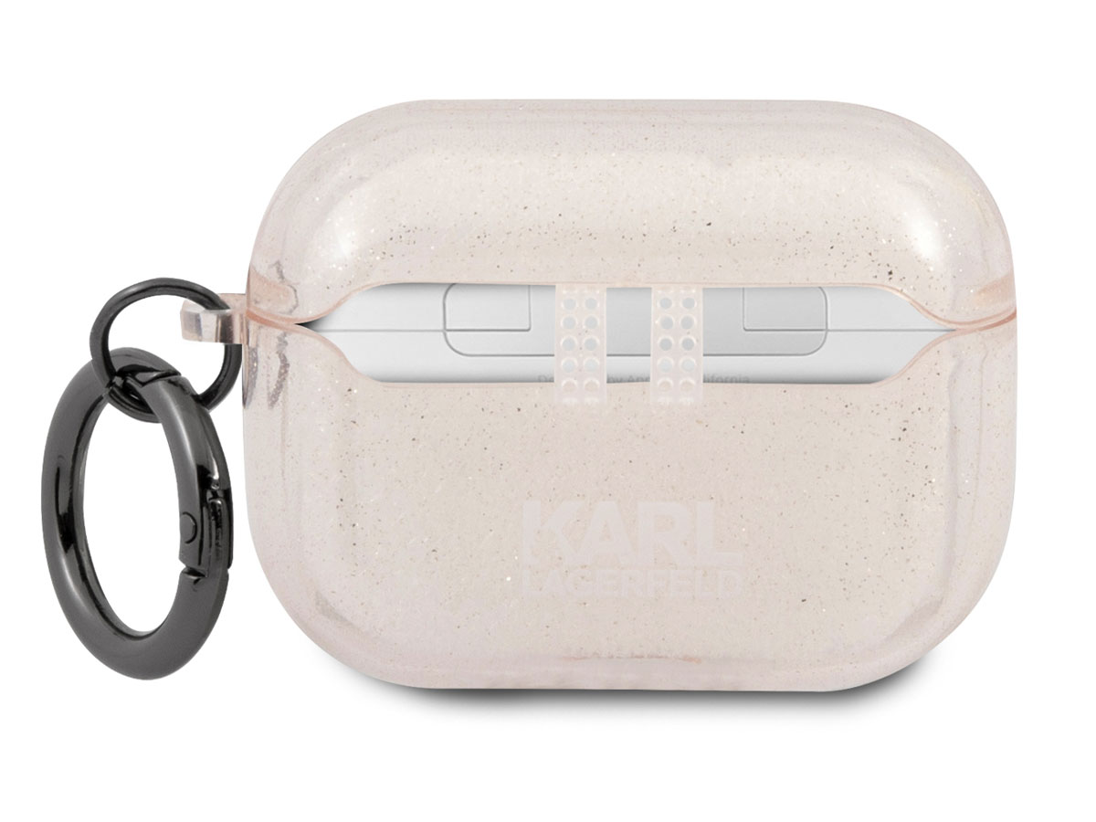 Karl Lagerfeld Choupette Glitter Case Goud - AirPods Pro Hoesje