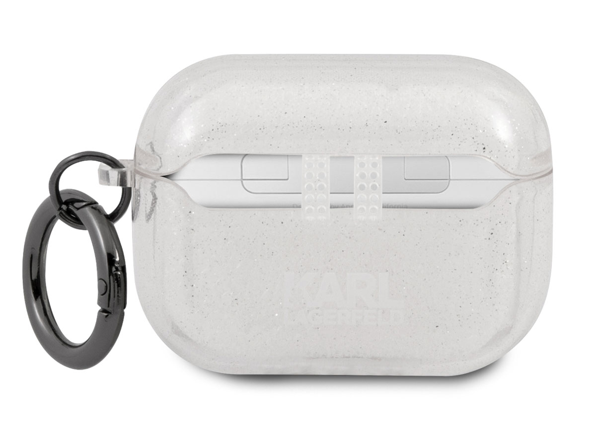 Karl Lagerfeld Choupette Glitter Case Zilver - AirPods Pro Hoesje