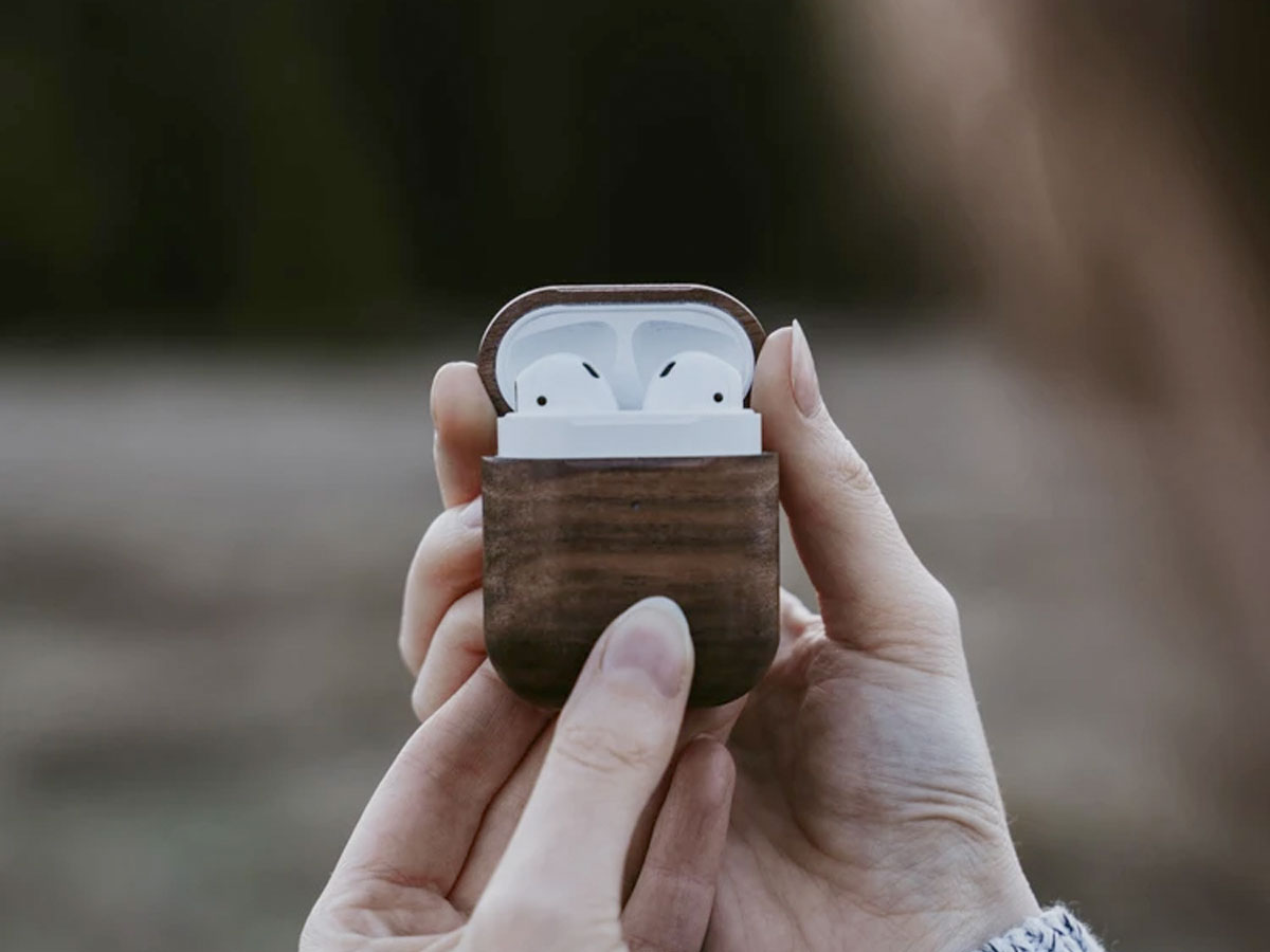 Oakywood Wooden Airpods Case Walnut - Houten AirPods 1 & 2 Hoesje