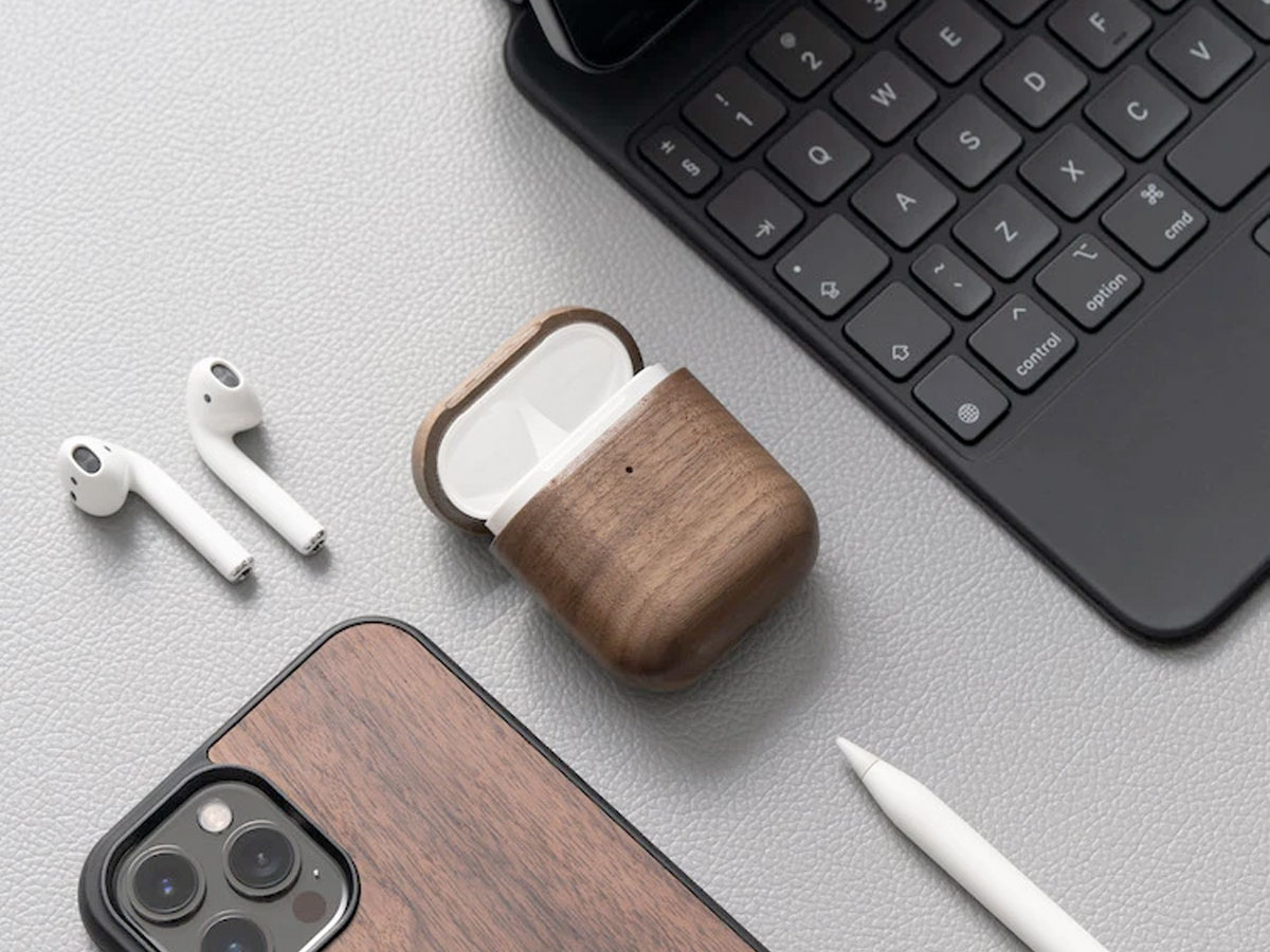 Oakywood Wooden Airpods Case Walnut - Houten AirPods 1 & 2 Hoesje