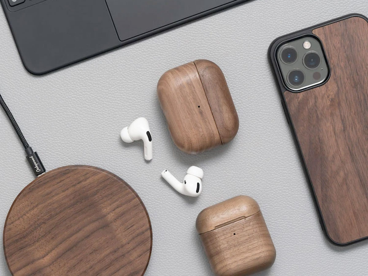 Oakywood Wooden Airpods Case Walnut - Houten AirPods 3 Hoesje